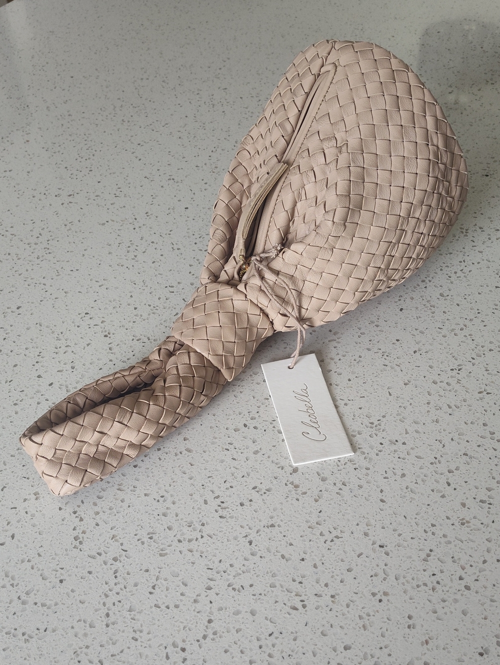 Cleobella Celine Woven Lamb Leather Top Knot Design Handbag - Picture 3 of 8